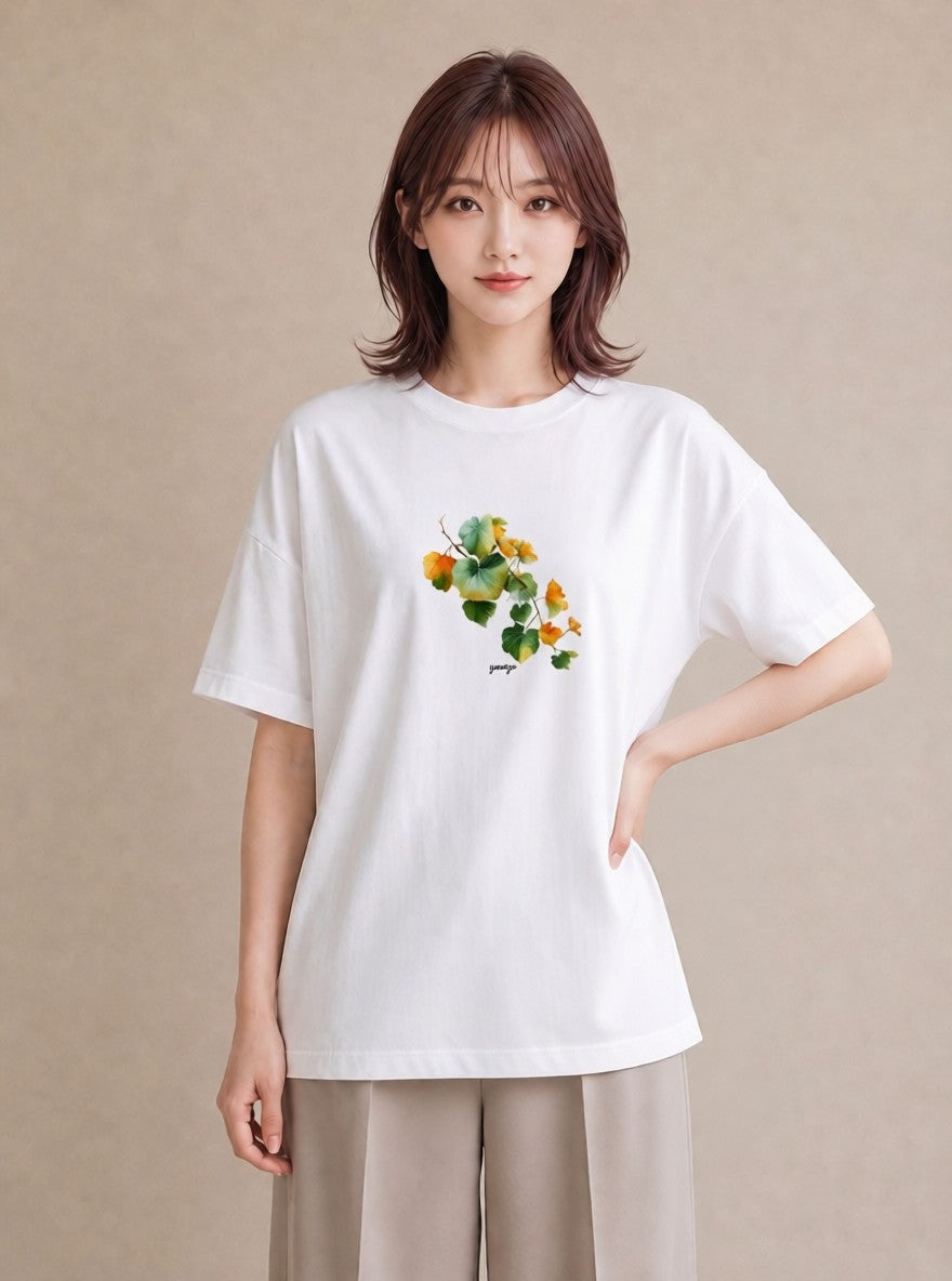 Tシャツ レディース あさがお 朝顔 花 花柄 イラスト ヴィンテージ風 旅行用 海 白T