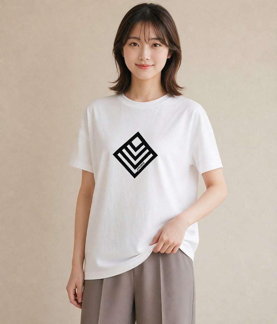 半袖Tシャツ レディース 手鏡 アンティーク レトロ ナチュラル イラスト 休日コーデ 送別ギフト 通勤 白T