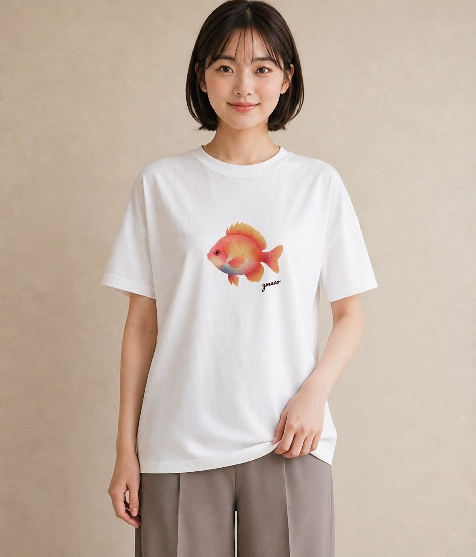 グラフィックTシャツ レディース カクレクマノミ 海の生き物 海 イラスト きれいめ デート 帰省 白T