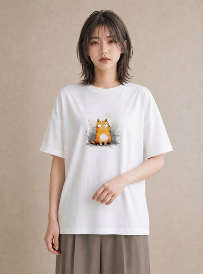 半袖Tシャツ レディース マンチカン 猫 ねこ イラスト ユニーク 春コーデ 姉妹 白T