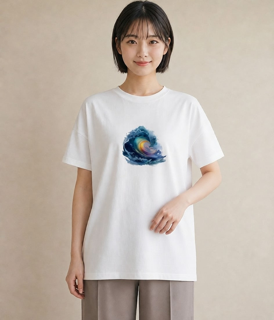 グラフィックTシャツ レディース 海 星空 宇宙 イラスト ゆるかわ 母娘コーデ 自分用 白T