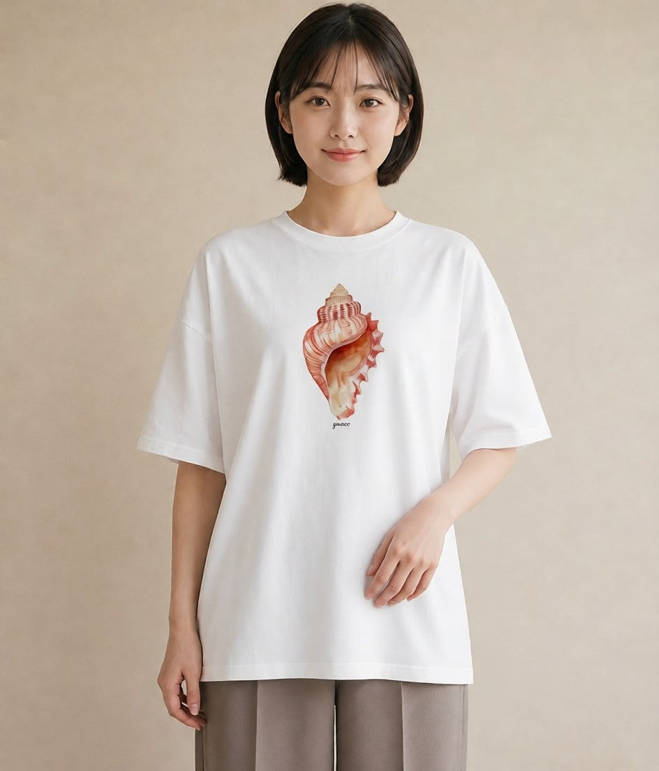 プリントTシャツ レディース かたつむり 昆虫 虫 イラスト ナチュラル 通勤 在宅 白T