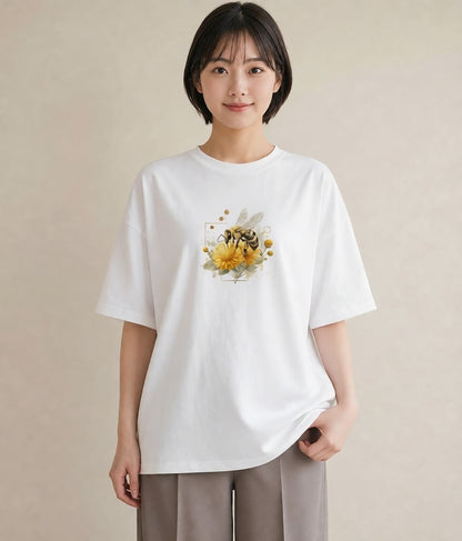 Tシャツ レディース ハニー 食べ物 フード イラスト フェミニン 母の日 ビーチ 白T