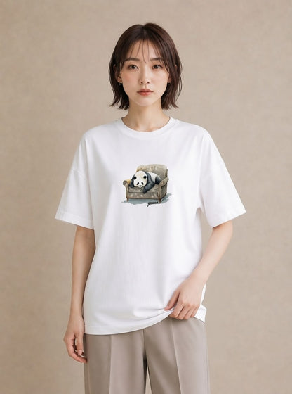 デザインTシャツ レディース パンダ 動物 アニマル イラスト お洒落 母娘コーデ 自分用 白T