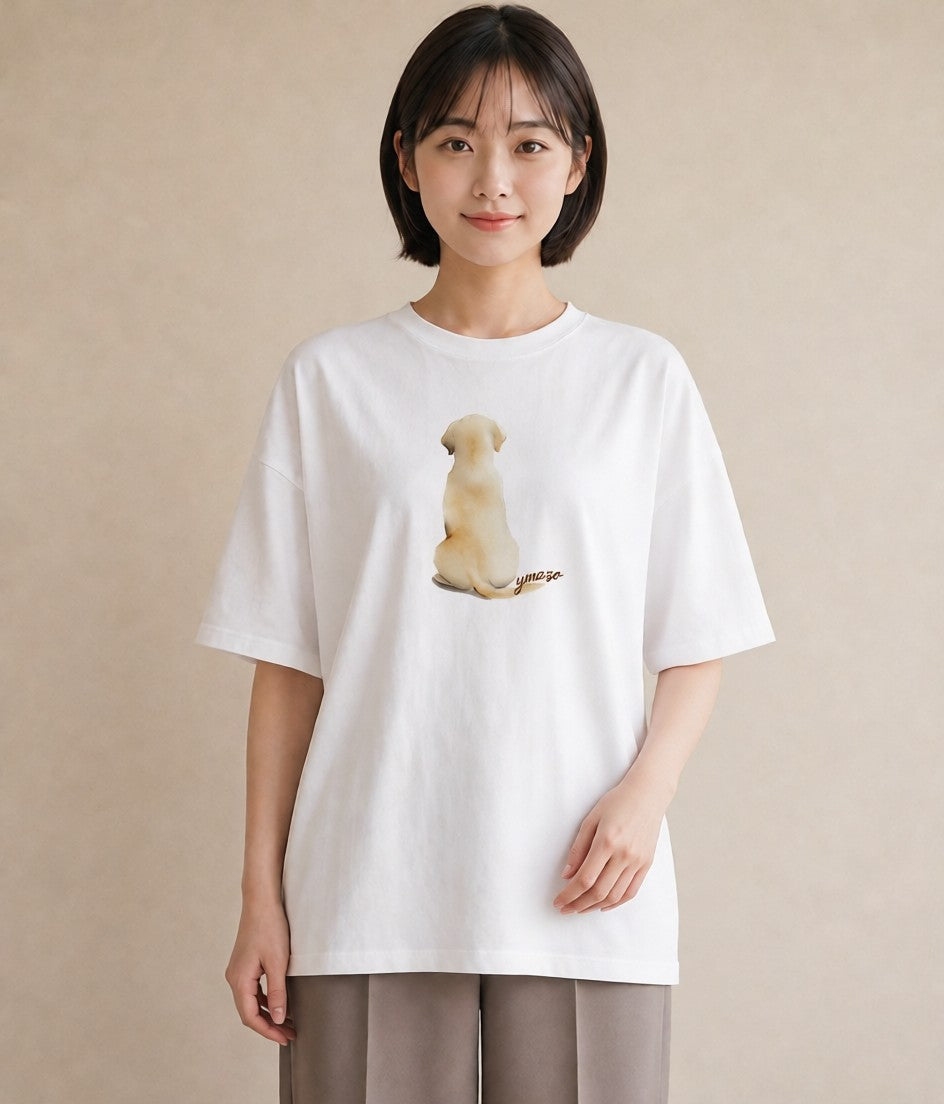 Tシャツ レディース ラブラドールレトリバー 犬 いぬ イラスト モード 女性向けギフト 散歩 白T