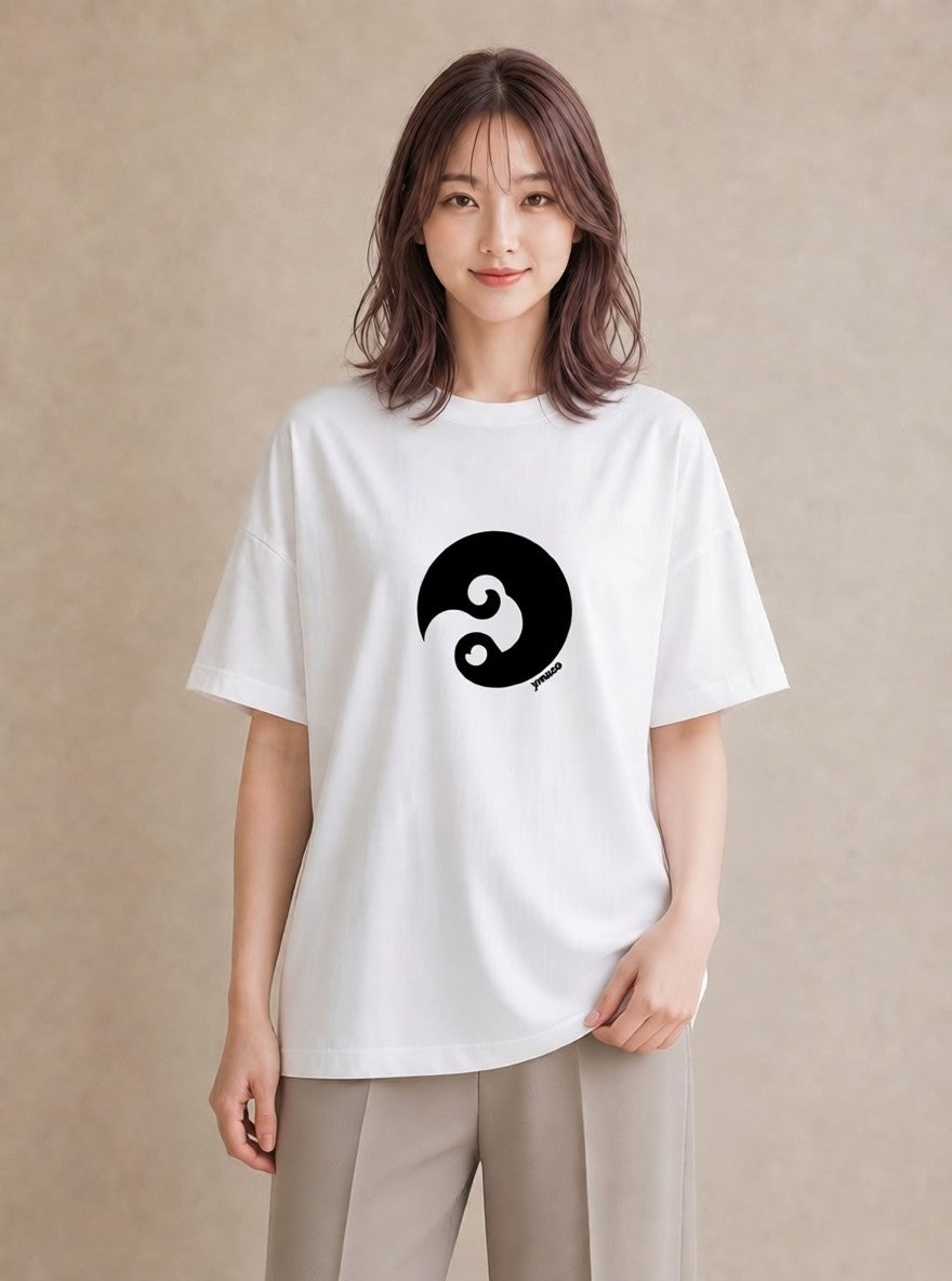 プリントTシャツ レディース 扇子 そよ風 ナチュラル アンティーク イラスト ユニーク カフェ服 クリスマス 白T