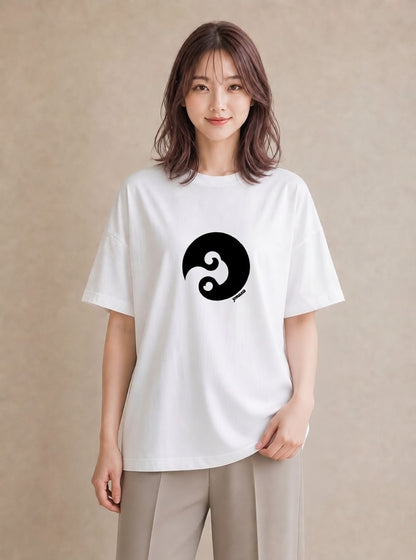 プリントTシャツ レディース 扇子 そよ風 ナチュラル アンティーク イラスト ユニーク カフェ服 クリスマス 白T