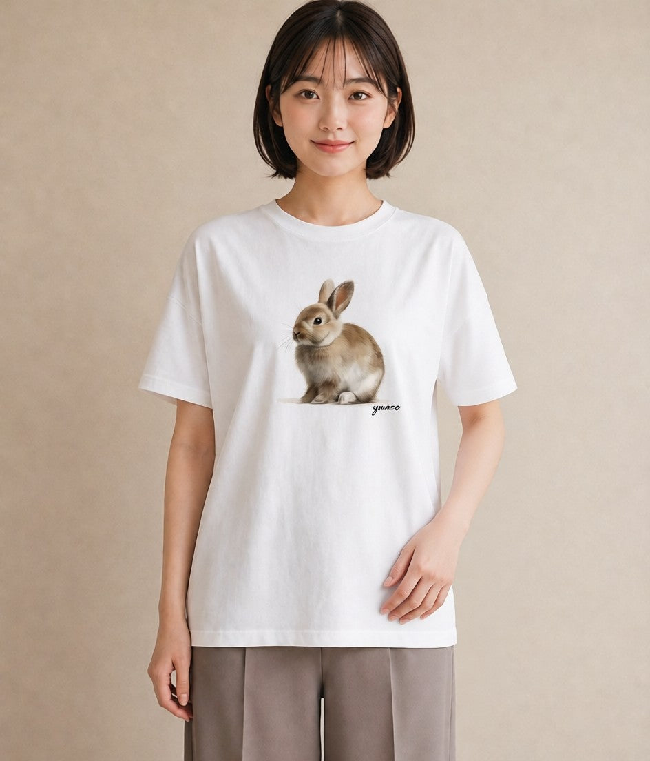 デザインTシャツ レディース デグー ペット 動物 イラスト きれいめカジュアル ミセス 春コーデ 白T