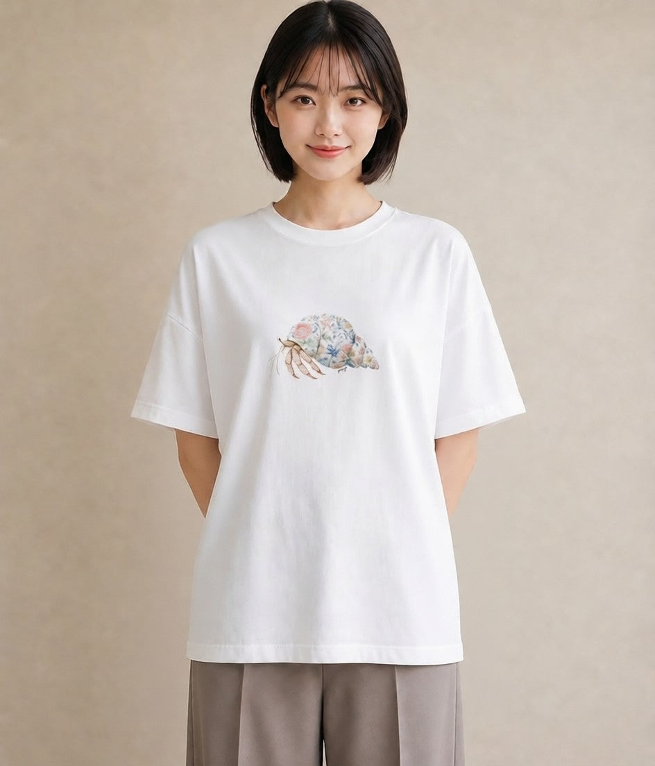 プリントTシャツ レディース 貝 海の生き物 海 イラスト ナチュラル 週末コーデ 敬老の日 白T