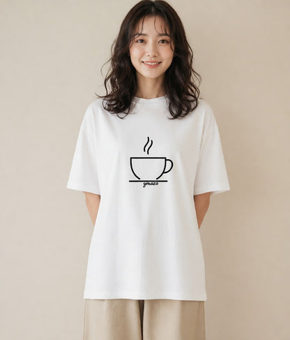 グラフィックTシャツ レディース コーヒー カフェ 珈琲 イラスト シンプル 夏コーデ 通学 白T