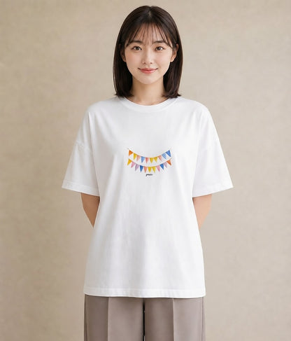 半袖Tシャツ レディース 洗濯物 風 ナチュラル アンティーク イラスト きれいめカジュアル 部屋着 女性向けギフト 白T