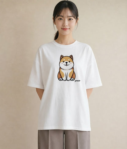 グラフィックTシャツ レディース 柴犬 しばいぬ 犬 いぬ イラスト ゆるコーデ 送別ギフト 通勤 白T