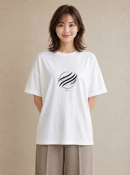 グラフィックTシャツ レディース 手鏡 アンティーク レトロ ナチュラル イラスト ニュアンス 社会人 女性 白T