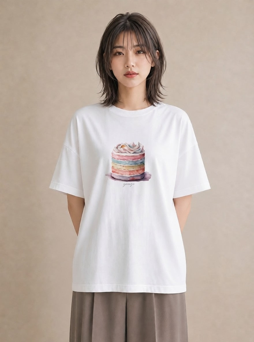 Tシャツ レディース マフィン 食べ物 フード イラスト シック 通学 誕生日プレゼント 白T