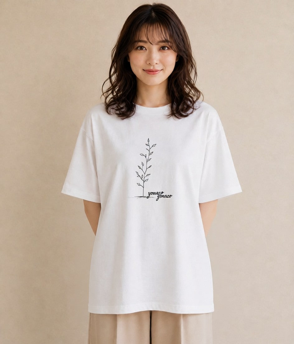 プリントTシャツ レディース 観葉植物 ボタニカル 植物 イラスト シック 友達ギフト 部屋着 白T