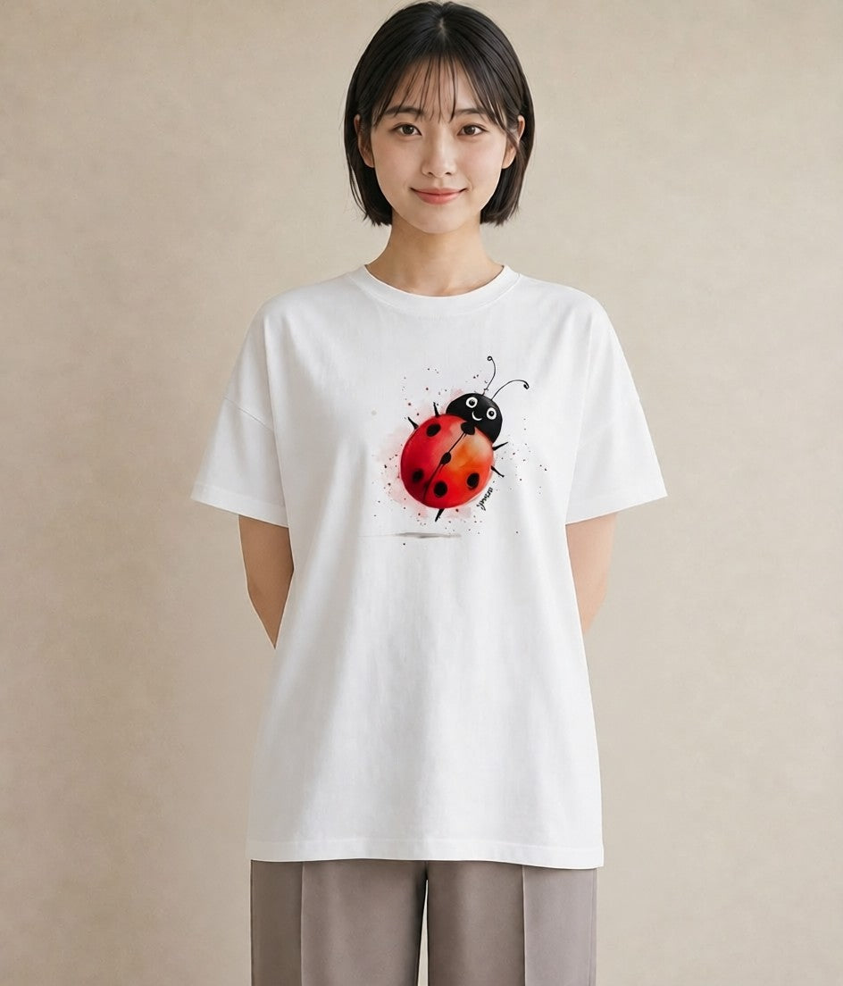デザインTシャツ レディース アリ 昆虫 虫 イラスト ガーリー 女性向けギフト 散歩 白T
