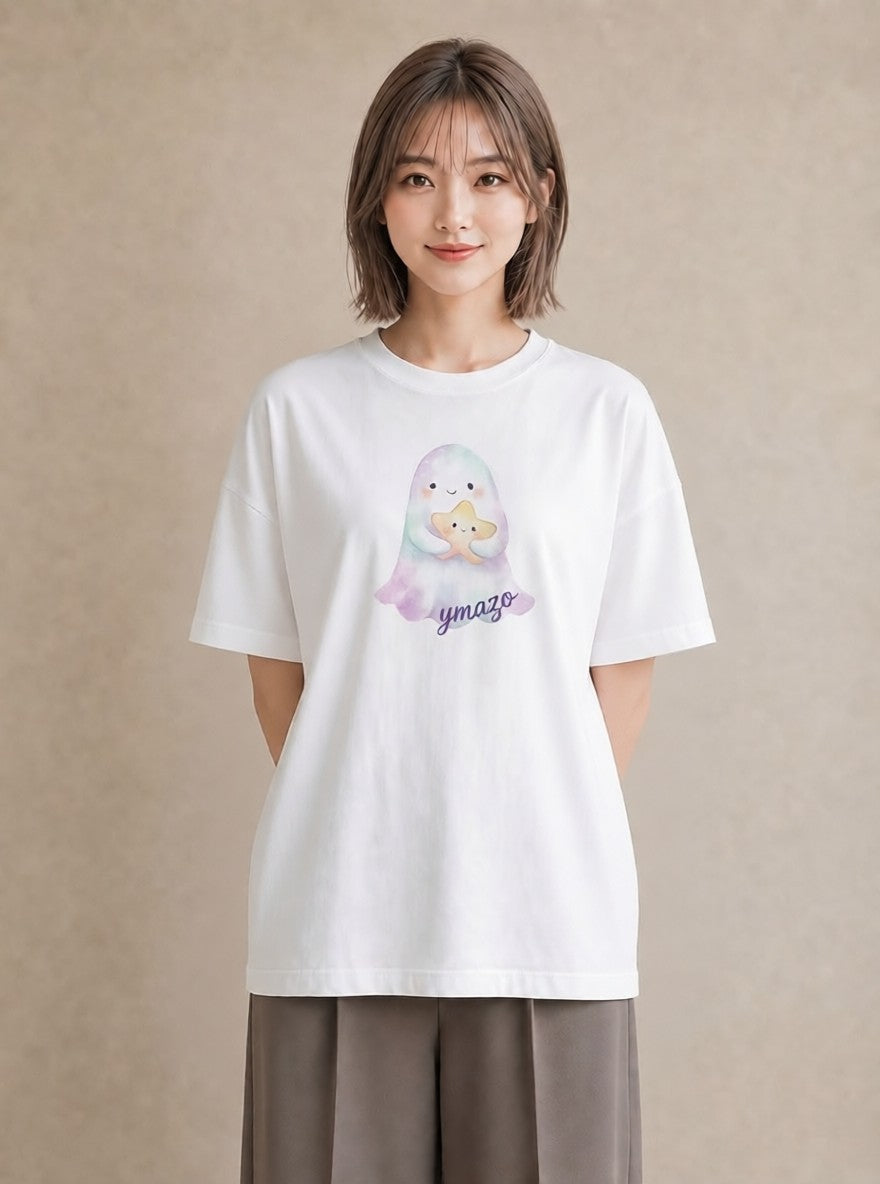 プリントTシャツ レディース 流れ星 星空 宇宙 イラスト カジュアル 敬老の日 ホワイトデー 白T