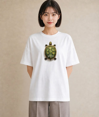 プリントTシャツ レディース ウミガメ 海の生き物 海 イラスト ラフ 秋コーデ おしゃれギフト 白T