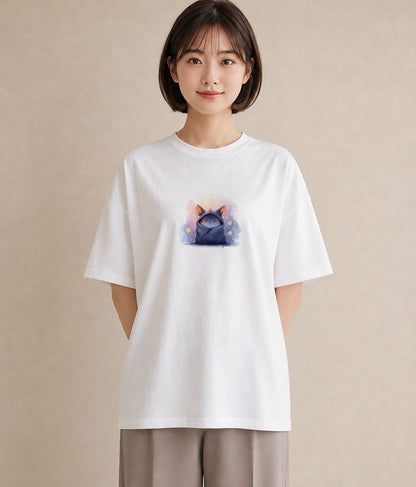 グラフィックTシャツ レディース ニャンコ 猫 ねこ イラスト 散歩 お出かけ 白T