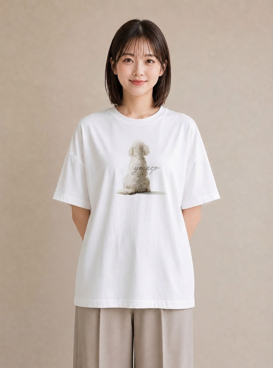 プリントTシャツ レディース 老犬 犬 いぬ イラスト 友達ギフト 部屋着 白T