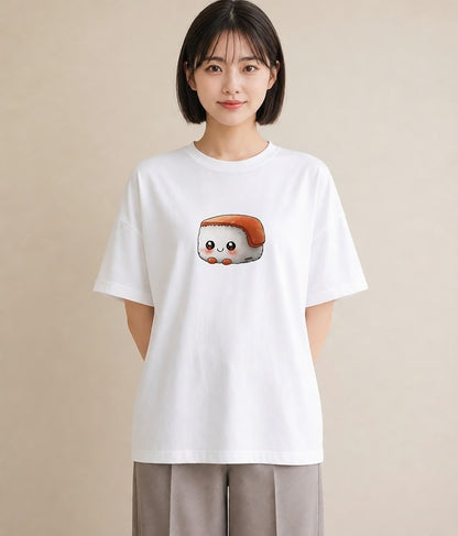 Tシャツ レディース おにぎり 食べ物 フード イラスト ユニーク ミセス 春コーデ 白T