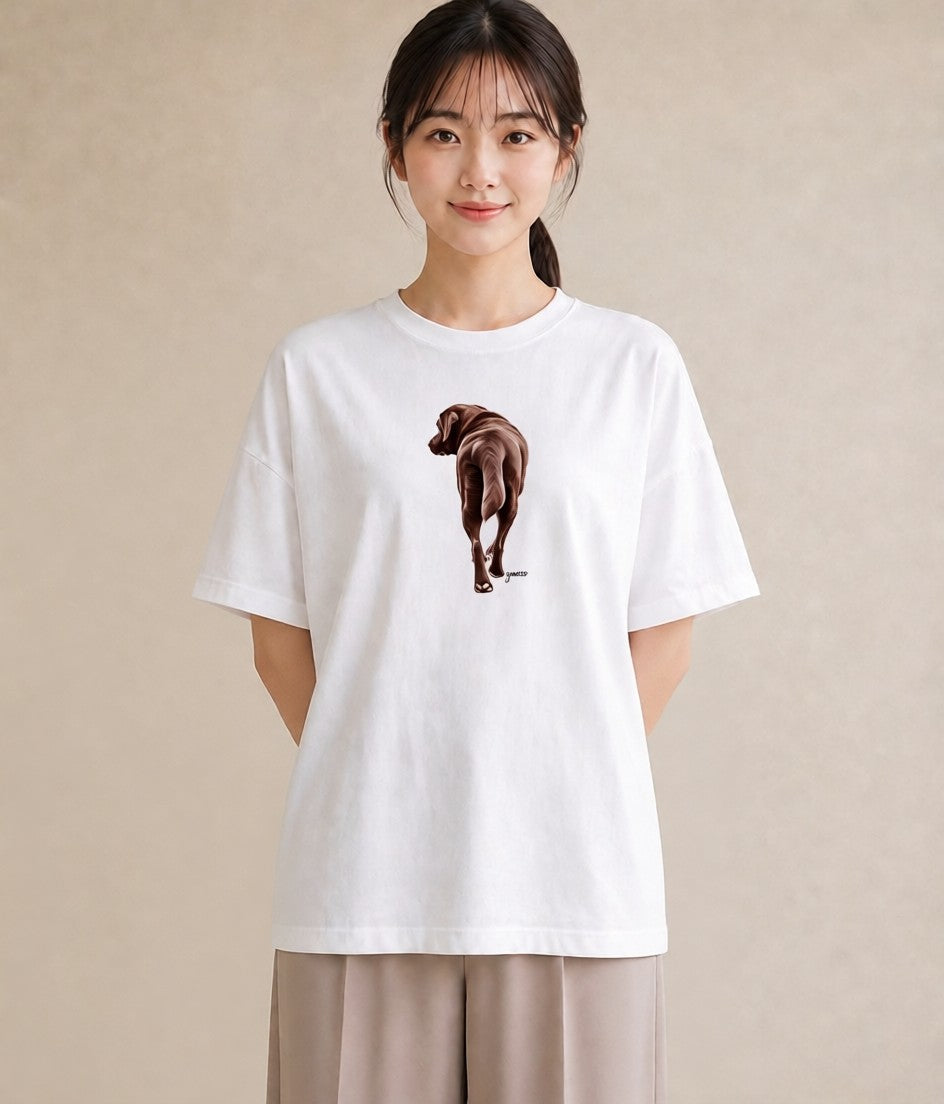 プリントTシャツ レディース 犬好き 犬 いぬ イラスト 上品 在宅 公園 白T