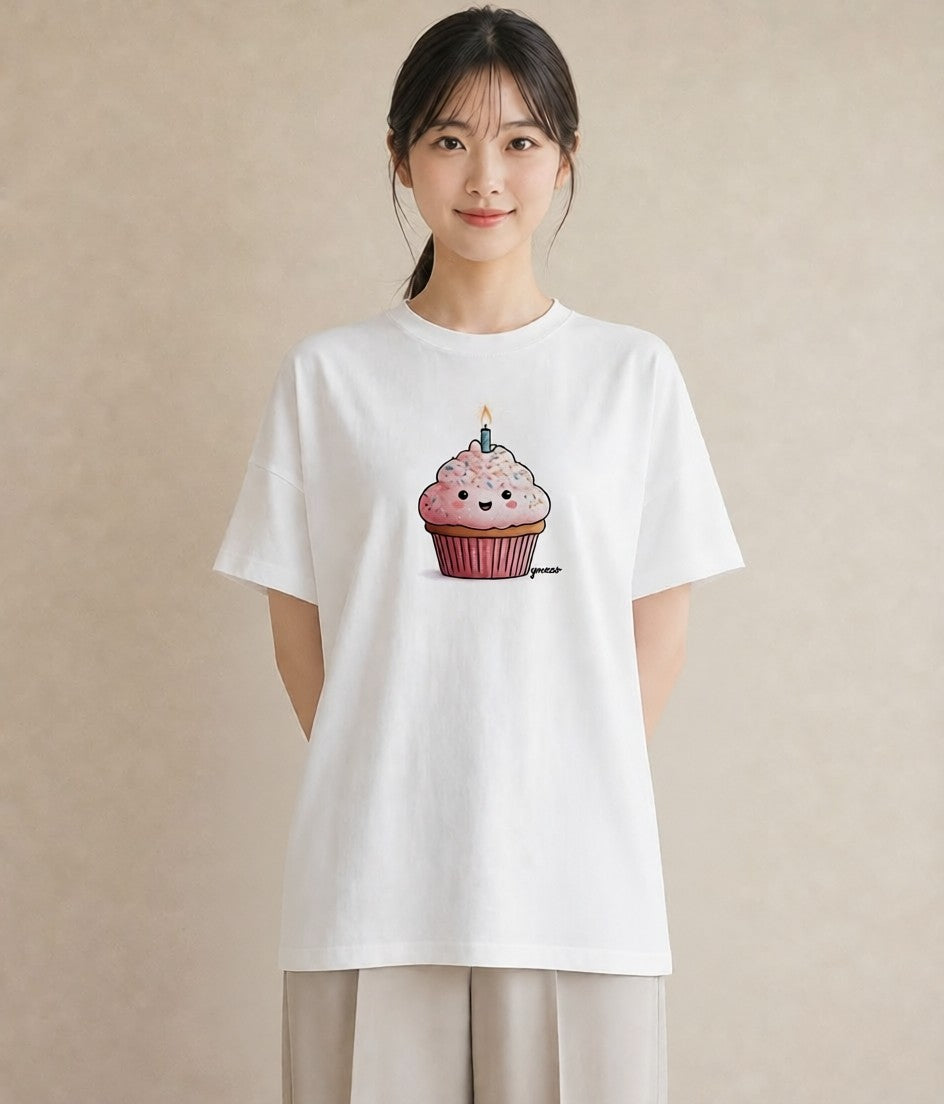 グラフィックTシャツ レディース マフィン 食べ物 フード イラスト 上品 姉妹 送別ギフト 白T