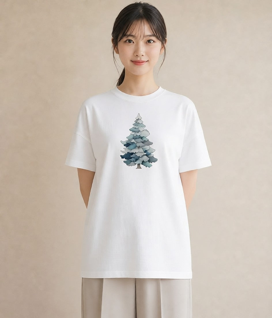 半袖Tシャツ レディース 松ぼっくり 植物 ボタニカル イラスト お出かけ 普段着 白T
