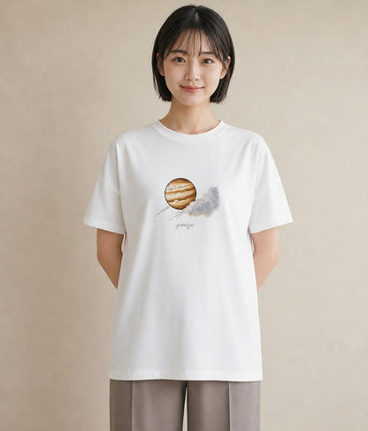 デザインTシャツ レディース 惑星 星空 宇宙 イラスト ガーリー 母娘コーデ 自分用 白T