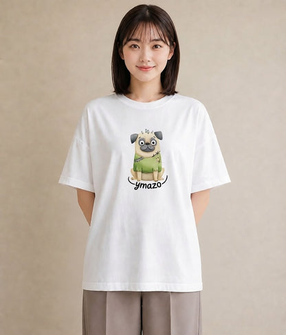 デザインTシャツ レディース わんこ 犬 いぬ イラスト ユニーク 夏コーデ 通学 白T