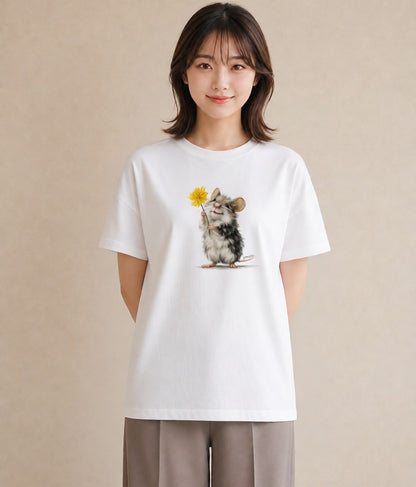 半袖Tシャツ レディース ハムスター ペット 動物 イラスト ガーリー ビーチ デイリーウェア 白T