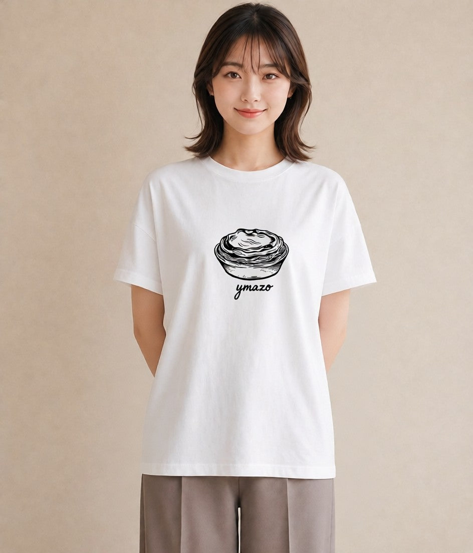 Tシャツ レディース パールピアス アクセサリー ナチュラル アンティーク イラスト ヴィンテージ風 春コーデ 姉妹 白T