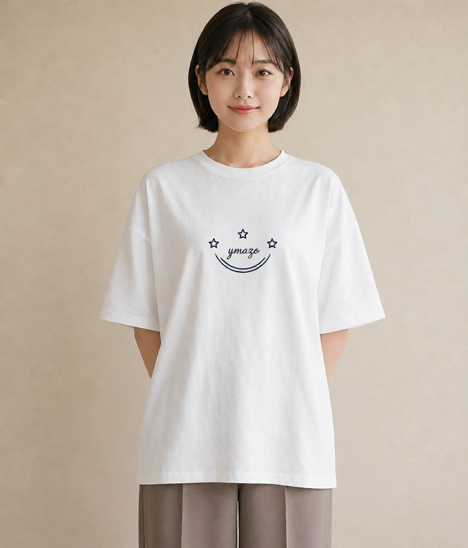 Tシャツ レディース 月と星 星空 ムーン イラスト ヴィンテージ風 通勤 在宅 白T