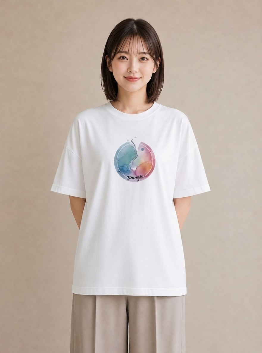 Tシャツ レディース 天秤座 星空 宇宙 イラスト アート風 公園 ママ 白T