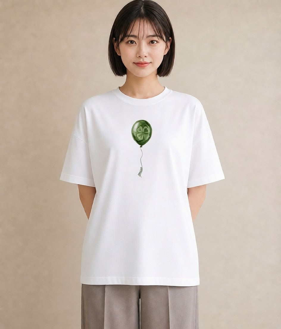 デザインTシャツ レディース 紙風船 和紙 ナチュラル アンティーク イラスト 北欧風 ルームウェア ギフト 白T