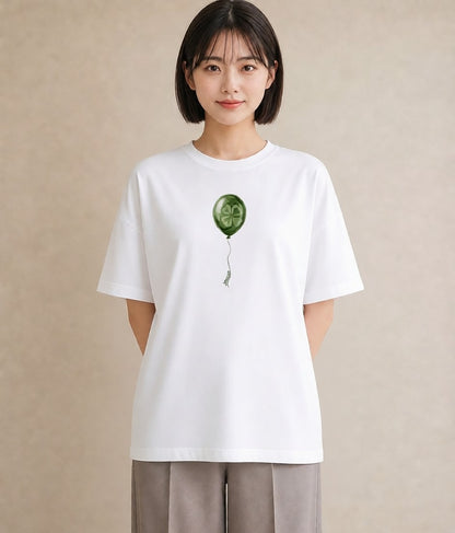 デザインTシャツ レディース 紙風船 和紙 ナチュラル アンティーク イラスト 北欧風 ルームウェア ギフト 白T