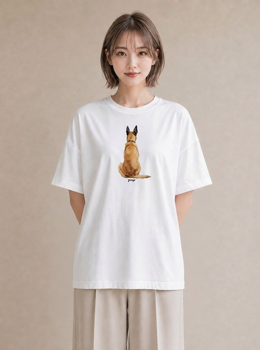 グラフィックTシャツ レディース アビシニアン 猫 ねこ イラスト きれいめ 帰省 ラフ 白T