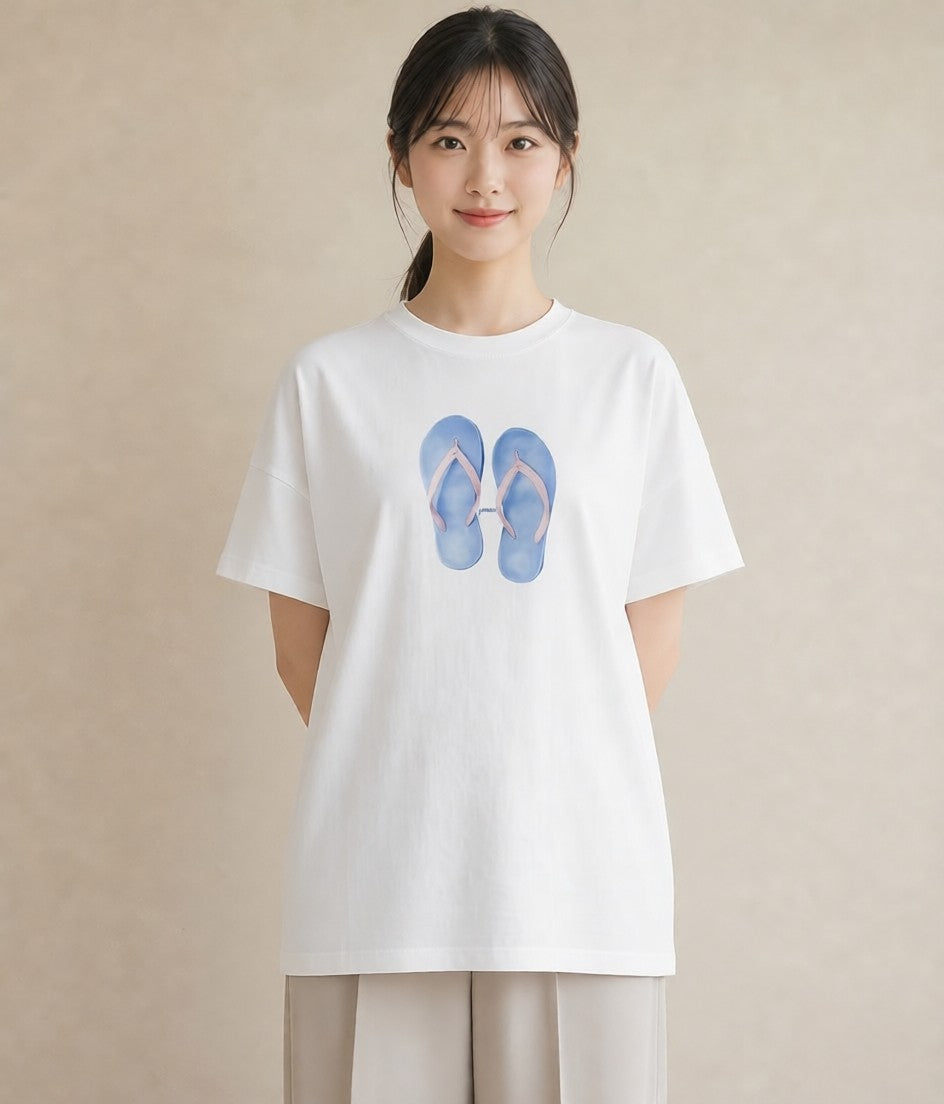 半袖Tシャツ レディース バレエシューズ バレエ トウシューズ ナチュラル アンティーク イラスト 淡色 女子会 お揃い 白T
