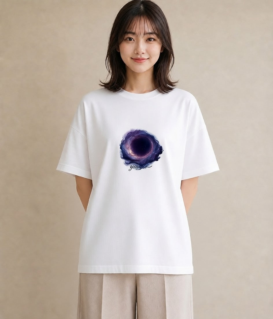 デザインTシャツ レディース 天の川 星空 宇宙 イラスト 可愛い デート 帰省 白T
