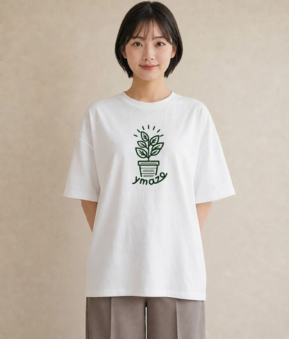 プリントTシャツ レディース 観葉植物 ボタニカル 植物 イラスト 可愛い 通学 誕生日プレゼント 白T