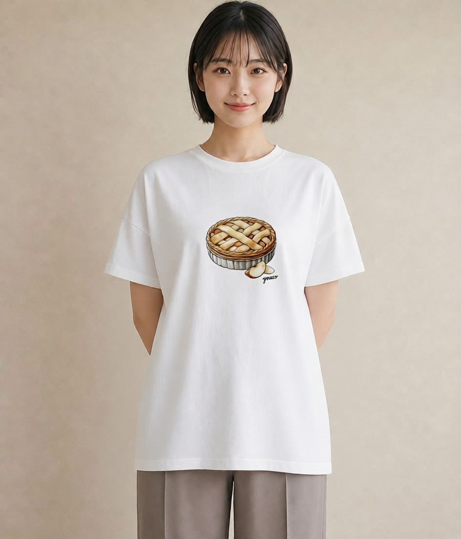 デザインTシャツ レディース クロワッサン 食べ物 フード イラスト 旅行コーデ ママ カフェ服 白T