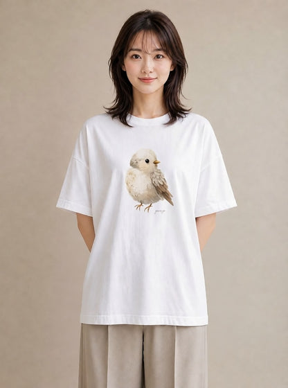 グラフィックTシャツ レディース 桜文鳥 ペット 動物 イラスト 旅行コーデ 普段着 週末コーデ 白T