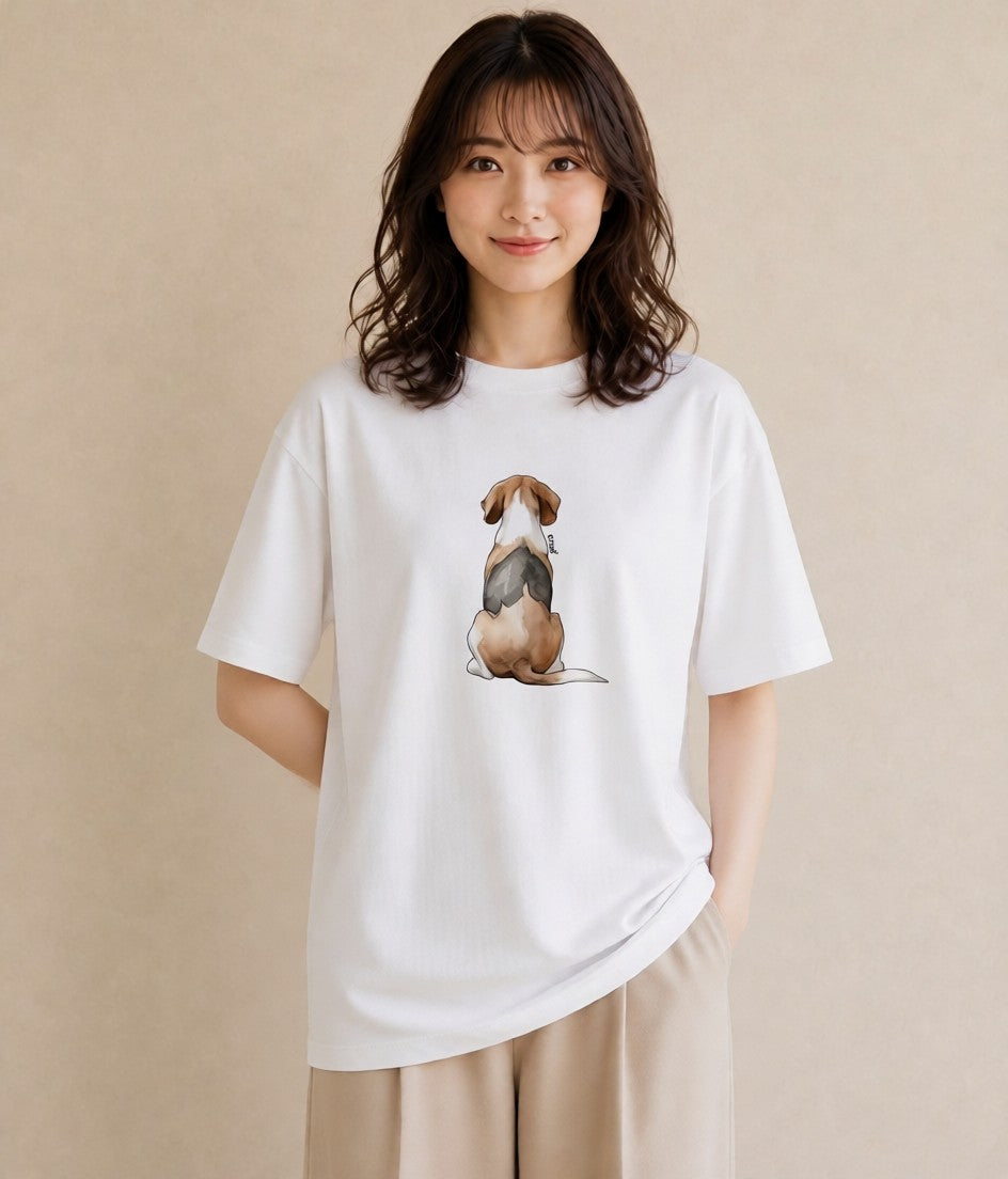 Tシャツ レディース ビーグル 犬 いぬ イラスト 敬老の日 ホワイトデー 白T
