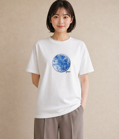 プリントTシャツ レディース 月 星空 宇宙 イラスト 旅行コーデ 姉妹 送別ギフト 白T