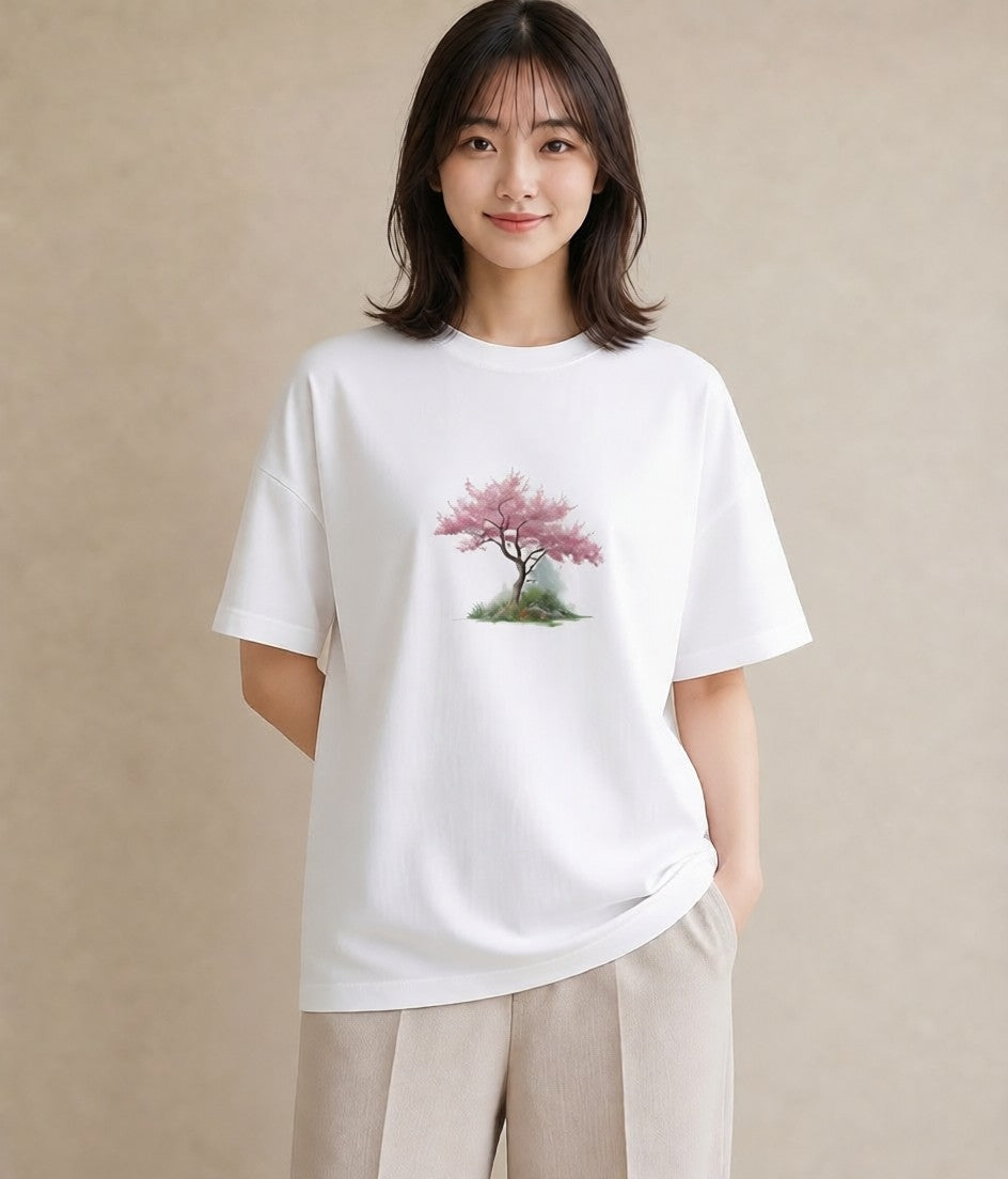 グラフィックTシャツ レディース 盆栽 植物 ボタニカル イラスト 旅行コーデ 部屋着 女性向けギフト 白T