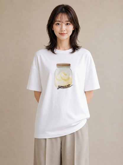 グラフィックTシャツ レディース 食パン 食べ物 フード イラスト こなれ感 夏コーデ 通学 白T