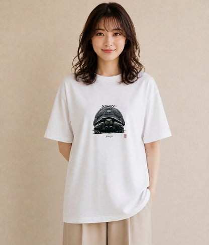 半袖Tシャツ レディース ゼニガメ ペット 動物 イラスト ガーリー ラフ レイヤード 白T