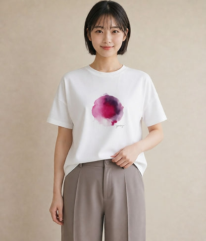 プリントTシャツ レディース 牡羊座 星空 宇宙 イラスト ガーリー デイリーウェア 休日 白T