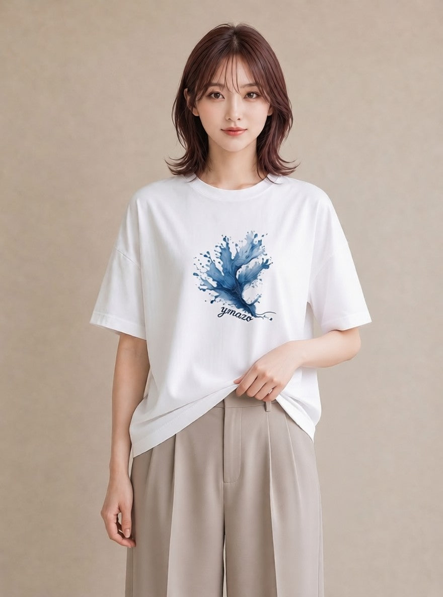 デザインTシャツ レディース 水瓶座 星空 宇宙 イラスト ニュアンス 通勤 在宅 白T