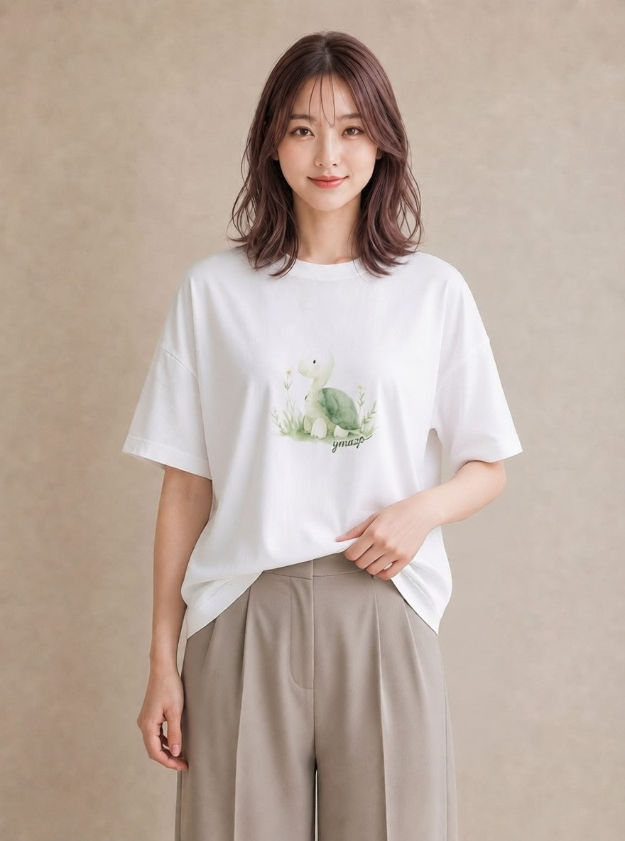 デザインTシャツ レディース チンアナゴ 海の生き物 海 イラスト 上品 ミセス 春コーデ 白T